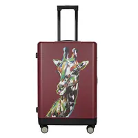 Conjunto de maletas de viaje ligeras con estampado de diseñador, Maleta de viaje de larga distancia, 10 colores