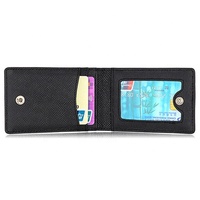 Sarung Dompet RFID Tempat Kartu ID Kulit dengan 4 Slot Kartu dan Tali/Tali Leher. Gulungan Lencana Dapat Ditarik Tambahan