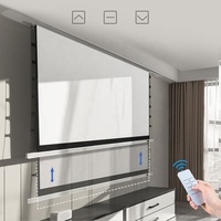 Écran de rejet de la lumière ambiante motorisé à onglets, perforateur 4K écran de projecteur acoustique Transparent