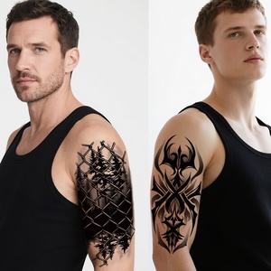 Nuovo Adesivo per <span class=keywords><strong>Tatuaggio</strong></span> Temporaneo Personalizzato a Mezzo Braccio, Teschio Bianco e Nero, Colorato, Impermeabile, Piccoli Animali Realistici per Adulti - Product Image 2