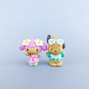 Nuevas Figuras de Personajes de <span class=keywords><strong>Sanrio</strong></span> en Miniatura, Set de Mascotas Bronceadas, <span class=keywords><strong>Pochacco</strong></span>, Cinnamoroll, Melody, Juguetes de PVC en Caja Sorpresa para Hawái - Product Image 2
