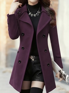 Cappotto <span class=keywords><strong>Trench</strong></span> Slim Fit da Donna con Risvolto a Tacca e Doppio Petto Color Cammello - Disponibile in Nero, Arancione e <span class=keywords><strong>Rosso</strong></span> - Product Image 4