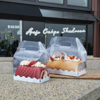 Boîte de transport de gâteaux en PET innovante et robuste avec poignée pour présentation de desserts de fête de mariage de boulangerie