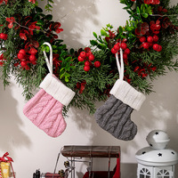 Mini chaussettes tricotées de Noël rose nordique Mini décorations de cadeaux de Noël