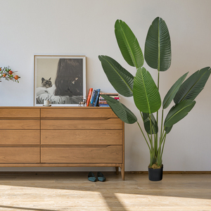Planta Artificial de Strelitzia de Plástico Realista, Fácil de Montar, Árbol de Hojas de Plátano, Hojas Removibles, Resistente a los Rayos UV, para Decoración de Acción de Gracias - Product Image 1