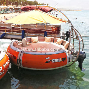 <span class=keywords><strong>Bateau</strong></span> à pédales électrique en HDPE pour location, moteur Yamaha à essence, barbecue, <span class=keywords><strong>bateau</strong></span> <span class=keywords><strong>flottant</strong></span> rond avec lit rembourré pour complexe hôtelier - Product Image 1