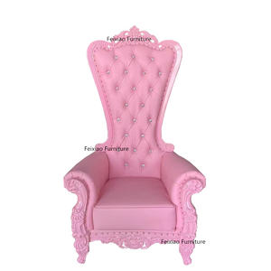 高級 新郎新婦 ハイバック ウェディングデコレーション キングチェア ピンク ロイヤル 玉座チェア - Product Image 6