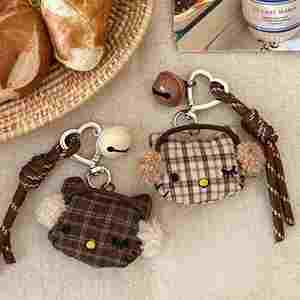 Japanese Retro Cute Soft Plush Doll Keychain Vintage-Style Pendant Durable Eco-Friendly Versatile Girls <b>Backpack</b> Fashion - Product Image 1