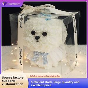 Birthday Handcrafted Elegant High-End Unique Brand Cute Maltese Puppy Eternal Flower Doll Wedding <strong>Gift</strong> Set Girls <strong>Graduation</strong> - Product Image 4