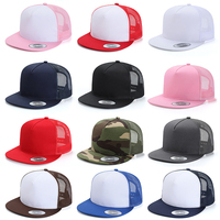 Casquette Trucker Unisexe à Visière Plate, Maille Respirante, Fermeture Snapback, Plusieurs Couleurs, OEM ODM, Logo Personnalisé, Vente en Gros Direct Usine