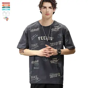 Mens Cotton Wash T-Shirts Streetwear Hip Hop Basic Tee Tops Oversized Short Sleeve