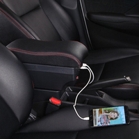 Accessoires d'intérieur de voiture nouvelle boîte de rangement d'accoudoir de voiture en Fiber de carbone véritable