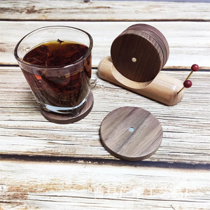 Posavasos de madera con forma de caracol, de madera de nogal, aislante del calor, tapete japonés para té, tapete de madera maciza antiescaldante - Product Image 3