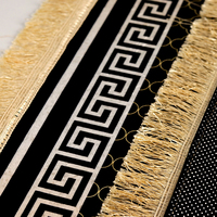 Tapis de prière musulman personnalisé de luxe en mousse à mémoire de forme épaisse, noir et or, 70*110cm, tapis de prière avec glands