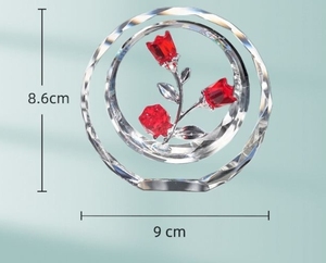 Handmade Rose Flower Crystal Figurine with <b>Vase</b> Ornament Gift Home Table Decor for Valentine's Day Wedding Anniversary - Product Image 5