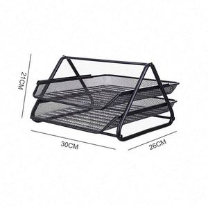 2 Tier Storage Shelf Metal Mesh Desk Organizer Document <b>File</b> Organizer Office Paper <b>Tray</b> - Product Image 3