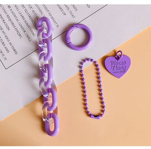 Multi Color Creative Alloy Acrylic Chain Love Keychain Small Fresh <b>Backpack</b> Pendant Couple Hanging Decoration Car Keychain - Product Image 4