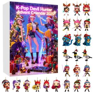 Calendario dell'Avvento Natalizio KPOP <span class=keywords><strong>Demon</strong></span> Slayer Girl Group, Scatola a Sorpresa, Ornamenti per Albero di Natale, Ciondolo in Acrilico - Product Image 1