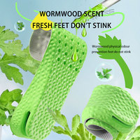 Semelles rehaussantes anti-odeur en mugwort chinois avec coussin d'air amovible pour hommes et femmes, idéales pour le sport