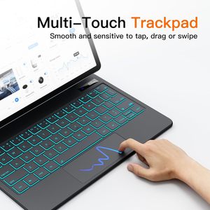 Funda de teclado mágico retroiluminada de <span class=keywords><strong>7</strong></span> colores inalámbrica con soporte magnético delgado para Samsung Galaxy <span class=keywords><strong>Tab</strong></span> S10 <span class=keywords><strong>Lite</strong></span> 2025 S9 11 pulgadas S10 S9 Fe 10,9 - Product Image 4