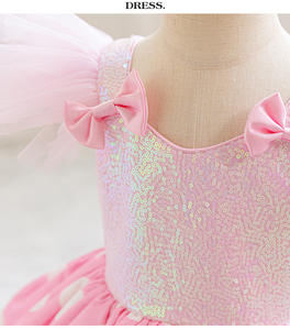 Vestido de Princesa <span class=keywords><strong>para</strong></span> Bebés y Niñas Pequeñas, Bonito Vestido de Tul con Lentejuelas y Lazo, Vestidos de Tutú con Puntos <span class=keywords><strong>para</strong></span> Bodas, Fiestas de Cumpleaños y Concursos - Product Image 5