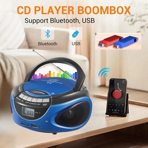 Mini lecteur <span class=keywords><strong>CD</strong></span> portable haute fidélité AM/FM à chargement par le haut avec haut-parleur intégré, <span class=keywords><strong>radio</strong></span> FM MP3, boombox en plastique - Product Image 5