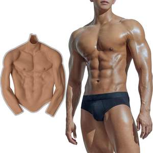 Costume musculaire en silicone pour cosplay, faux torse, faux ventre, muscle, demi-corps, avec bras musclés, vêtements de compression - Product Image 1