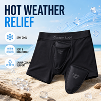 Sous-vêtements rafraîchissants pour hommes avec logo personnalisé OEM ODM, poche frontale avec gel de refroidissement, lot de 2, réutilisables, sauna, séchage rapide, respirants, caleçons boxer