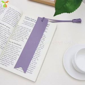 Quick Ship PU Leather <b>Bookmark</b> with Tassels 7 Multi-color Blue Pink Purple Cute Design Embossed Promotional Reading Accessory - Product Image 4