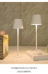 Lámpara de Mesa LED Recargable, Portátil, Inalámbrica, de Metal, de Lujo, para Decoración del Hogar, Venta al Por Mayor - Product Image 3