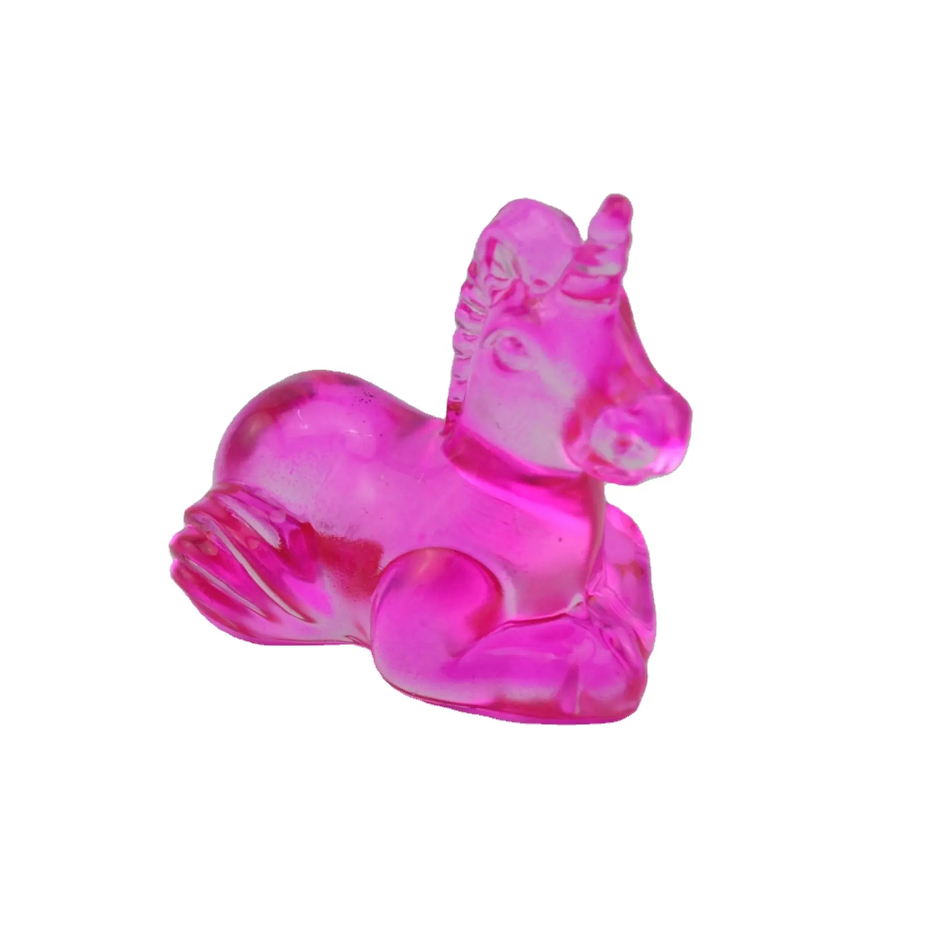 Hot Selling Glass Gifts Small Statues Glass Animals Crafts Colorful Glass Unicorns