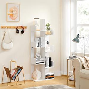 Libreria Moderna a Forma di Albero con 13 Ripiani Angoli Arrotondati 9.8P X 33.9L X 55.1A Bianca Arredamento per <span class=keywords><strong>Soggiorno</strong></span> - Product Image 2