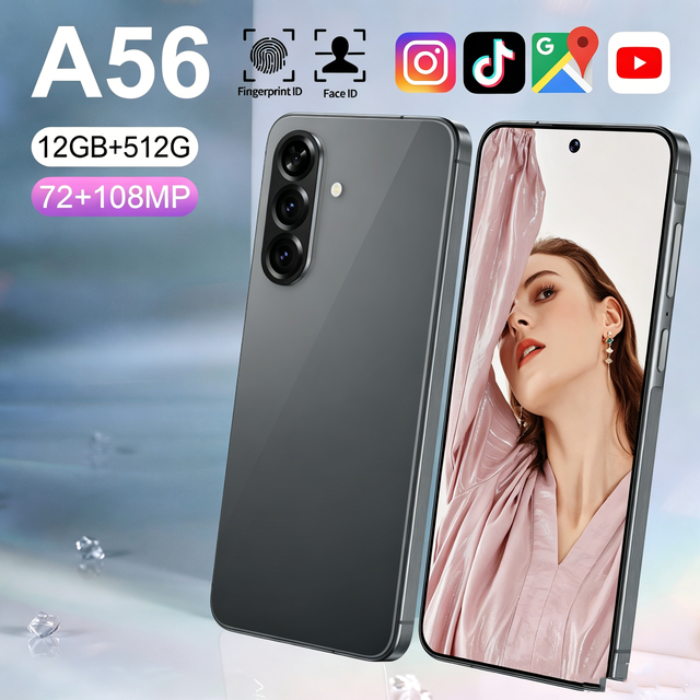 12G+512G Android 15 7.3 Inch A56 5G Smartphone Cheap Phone Global Version Dual SIM Fast Shipping Best Price New Hot Sale