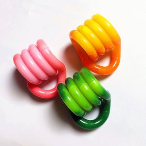 Funny Stress Relief Finger Therapy Toy Temperature Change <b>Twist</b> Toy Squeeze Toy Focus Training Rainbow Circle for Kids Adults - Product Image 3