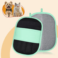 Gant de toilettage pour animaux de compagnie, lavable, avec logo personnalisé, en polyester, pour le nettoyage des poils de chien et de chat