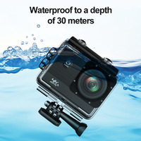 Caméra d'action V3 4K 30FPS WiFi 16MP 170° °   Caméscope sportif grand angle IP68 étanche 30M pour casque, vélo, moto