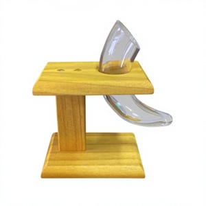 Ensemble de verres à shot créatifs classiques en forme de corne de taureau Viking, verre à <span class=keywords><strong>tequila</strong></span>, verre à cocktail, gobelet de 30 ml avec support en bois - Product Image 1