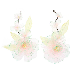 Nouveaux accessoires pour cheveux de style antique, design original, faits à la main, accessoires pour cheveux en forme de fleur de pivoine verte fraîche perforée, cheveux - Product Image 5
