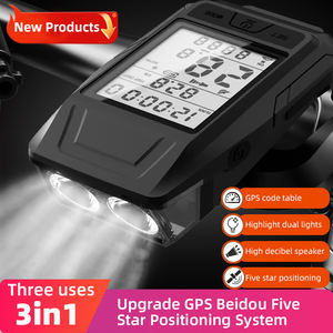 3-in-1 אופניים אלחוטי מחשב <span class=keywords><strong>gps</strong></span> עמיד למים מד מד מהירות עם אור אופניים קרן אור - Product Image 6