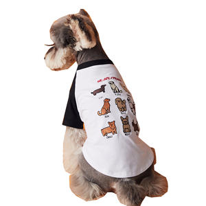Ropa para Perros y Cachorros, Camiseta <span class=keywords><strong>de</strong></span> Verano <span class=keywords><strong>de</strong></span> Algodón Fino, Manga Raglán Informal, Bordado <span class=keywords><strong>de</strong></span> Letras en Contraste - Product Image 5