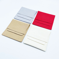 Sac de pochette d'emballage de bijoux en microfibre de daim de logo personnalisé avec cartes d'insertion pour le stockage de boîte d'emballage de bijoux de cadeau