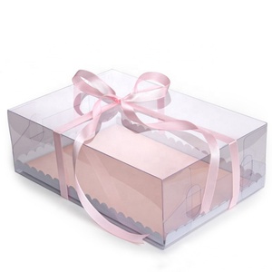 Rectangle <b>Transparent</b> Birthday Gift Packaging Clear Plastic PET Cardboard <b>Cake</b> <b>Box</b> - Product Image 2