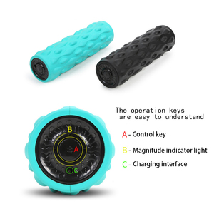 Venta al por mayor de alta calidad portátil Fitness tejido profundo masaje eléctrico 4 niveles de vibración masaje corporal Yoga rodillo de espuma - Product Image 3