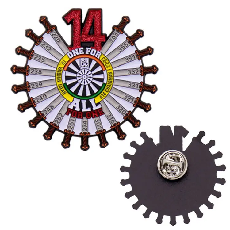 Manufacturer Custom International Rotary Club Badge Silver Plating Clothing Lapel Pin Decorative Gears Soft Hard Enamel Pin