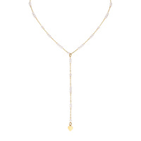 Niche Collier en acier inoxydable en forme de Y pour femmes sans ternissement PVD Plaqué or 18 carats Colliers de perles Colliers pendentif de mode