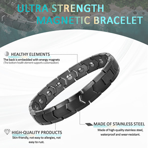 Pulsera Magnética de Acero Inoxidable Color Oro Rosa con <span class=keywords><strong>Iones</strong></span> <span class=keywords><strong>Negativos</strong></span> y Piedra Fucsia <span class=keywords><strong>para</strong></span> el Alivio de la Artritis en Mujeres - Product Image 4