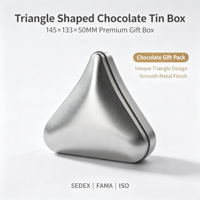 Boîte en étain triangulaire écologique en matériaux recyclés, qualité alimentaire, pour chocolat/bonbons/en-cas, impression de logo personnalisée