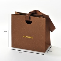 Sacs cadeaux en papier de luxe personnalisés avec logo, papier texturé spécial, ruban satiné, poignée en ruban, pour emballages de bijoux de boutique, directement de l'usine