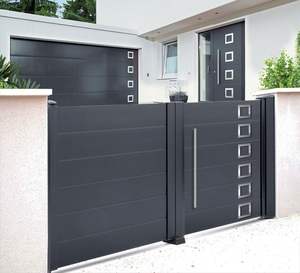Diseños de Puertas Principales de Aluminio para Jardín Personalizadas <span class=keywords><strong>2022</strong></span>, Puerta de Jardín de Metal con Recubrimiento en Polvo Cortada con Láser - Product Image 2
