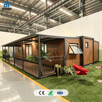 Maison conteneur préfabriquée de 20 pieds extensible à double aile, étanche et résistante aux ouragans, pour hébergement extérieur